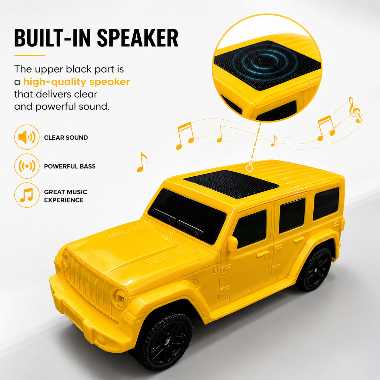Jeep Style Bluetooth Speaker with Deep Bass