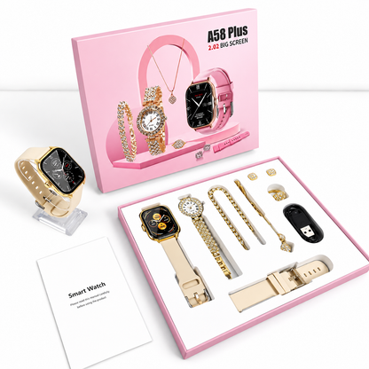 Ladies Smartwatch A58 Plus – Combo 8 in 1 Set