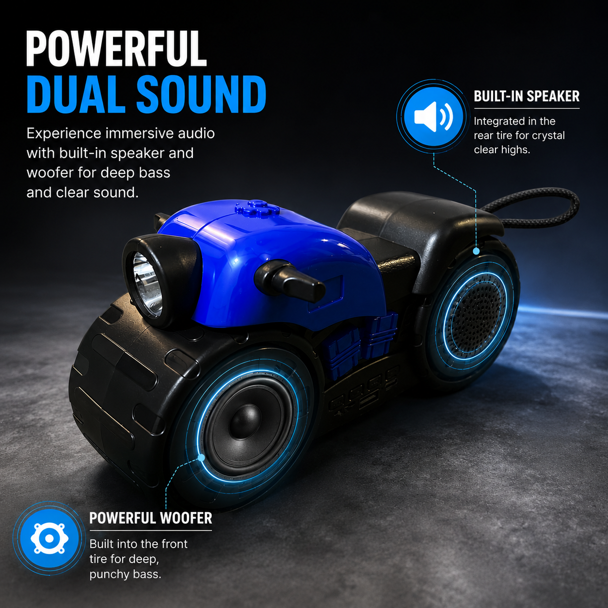 Heavy Bike Style Bluetooth Speaker with Heavy Bass