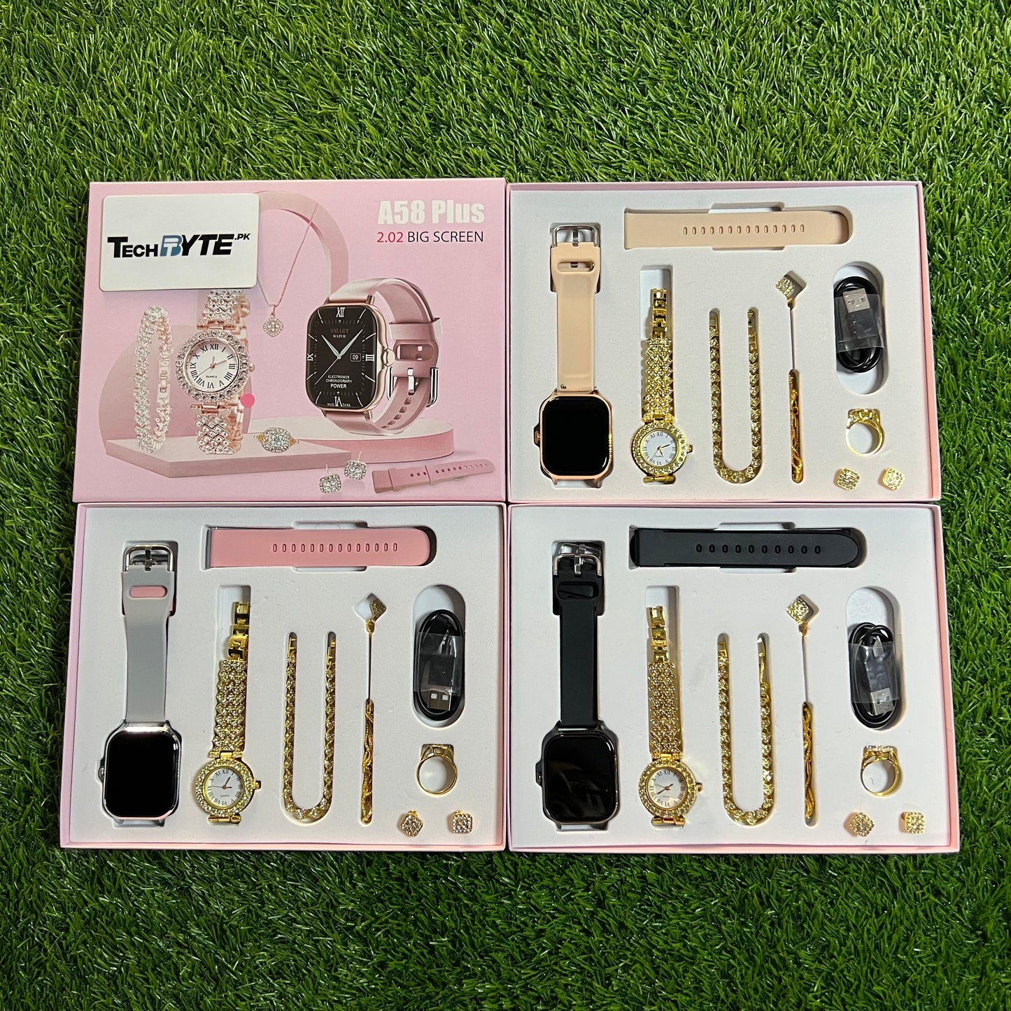 Ladies Smartwatch A58 Plus – Combo 8 in 1 Set