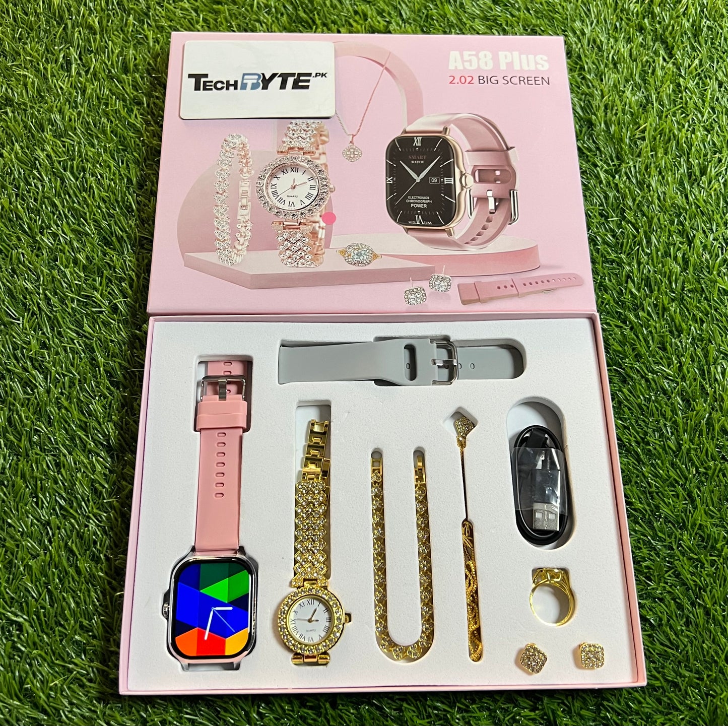 Ladies Smartwatch A58 Plus – Combo 8 in 1 Set